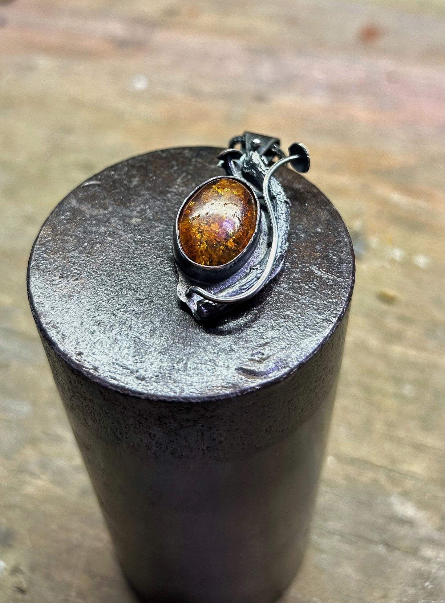 Amber Mushroom Necklace