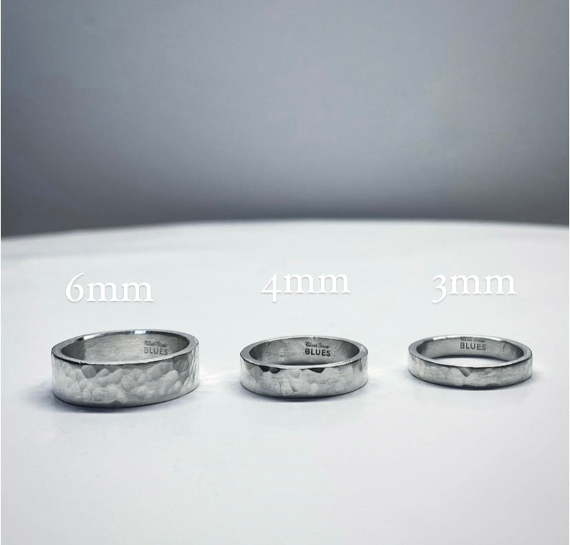 Heavy Hammered Sterling Silver Band 6mm
